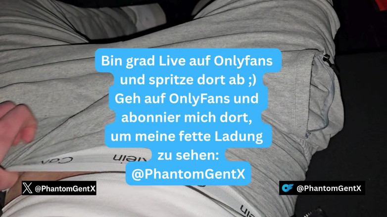 PhantomGentX: グレーの前立腺液を抱えたドイツの少年が車の中で太い射精までオナニー