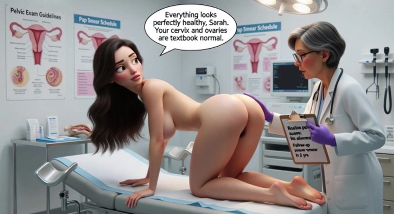 My night collection: Une belle patiente brune pulpeuse subit un examen gynécologique professionnel...