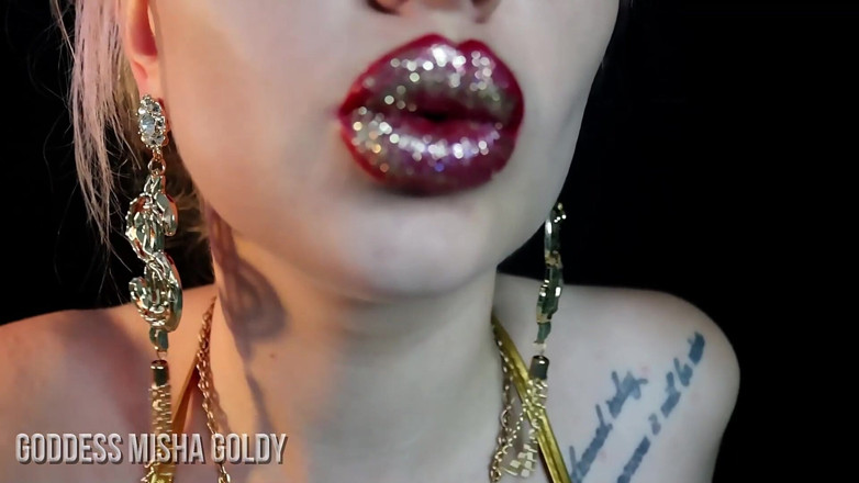 Goddess Misha Goldy: Lips addiction training! Become totally brain washed! Goon &amp; jerk 2