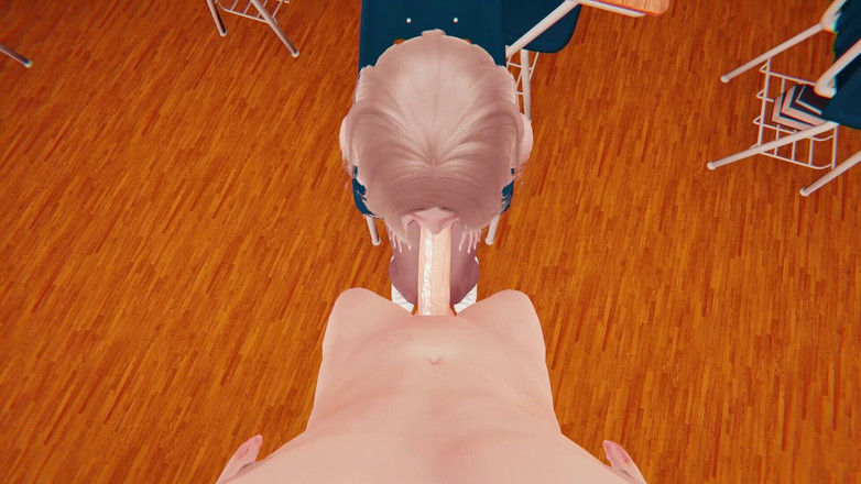 Joas22222: Hete college blondine Stacy voor 3D Hentai - geen handen natte pijpbeurt,...