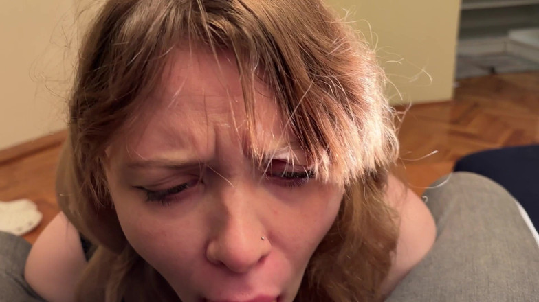 Spacenintenda: Ahegao в видео от первого лица, минет в 4K - стояние на коленях, грязный разговор, скрещивание глазами, часть 2