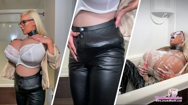 TheBustySasha: Fetish - ejakulasi di muka dan inflasi toketnya