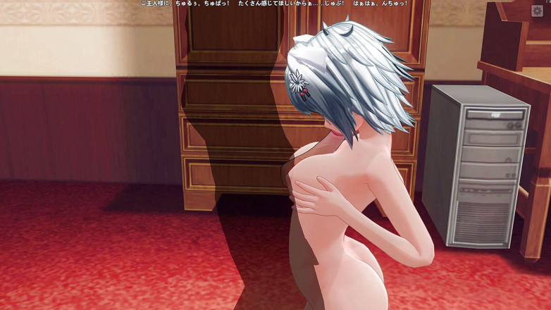 H3DC: Hentai 3D Neko berlutut dan menggesel zakar dengan tetek