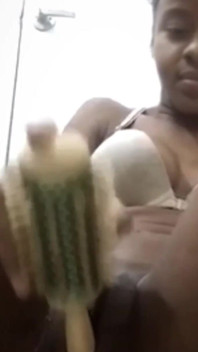 Big Hair Brush Inside My Pussy