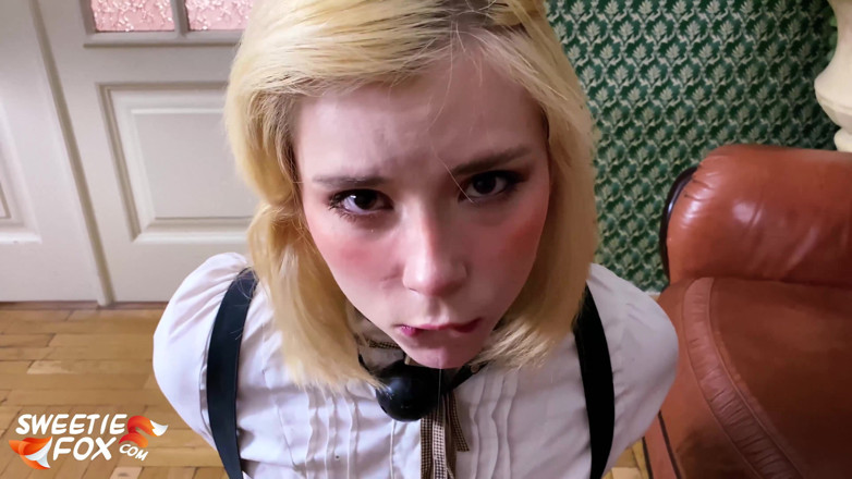 Sweetie Fox: Bondage loszka głębokie gardło i hardcore cipki jebanie - wytryski POV