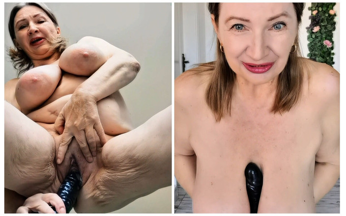 MariaOld: Une GILF à forte poitrine fait une branlette espagnole, pipe et...
