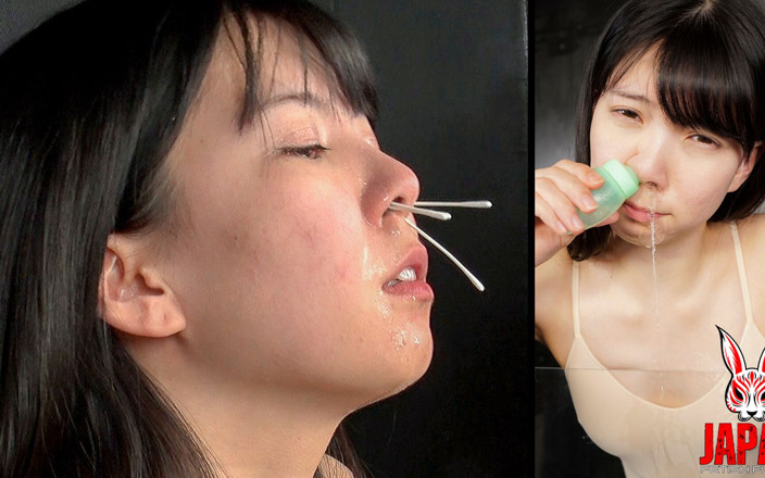 Japan Fetish Fusion: Машина для виробництва товстих соплів shizuku hanai за допомогою бавовняних шваб і Салін