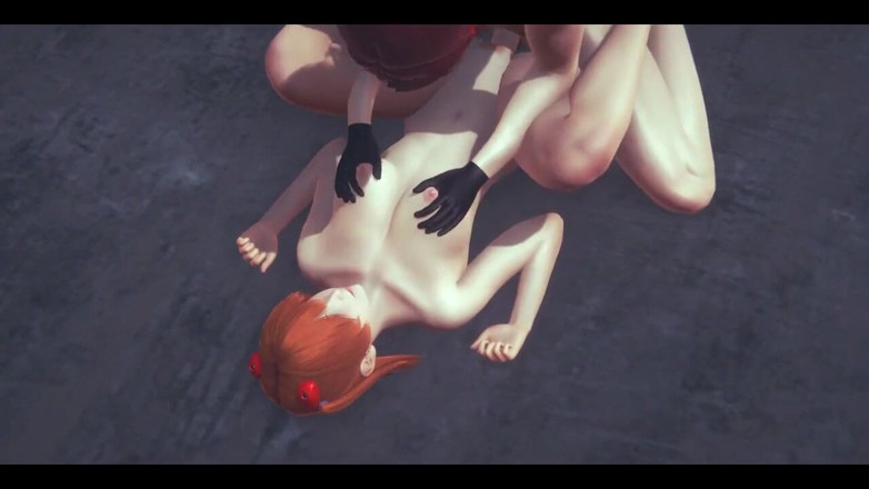 HentaiTubes: Evangelion Hentai - Asuka boobjob e penetrata in una strada di...