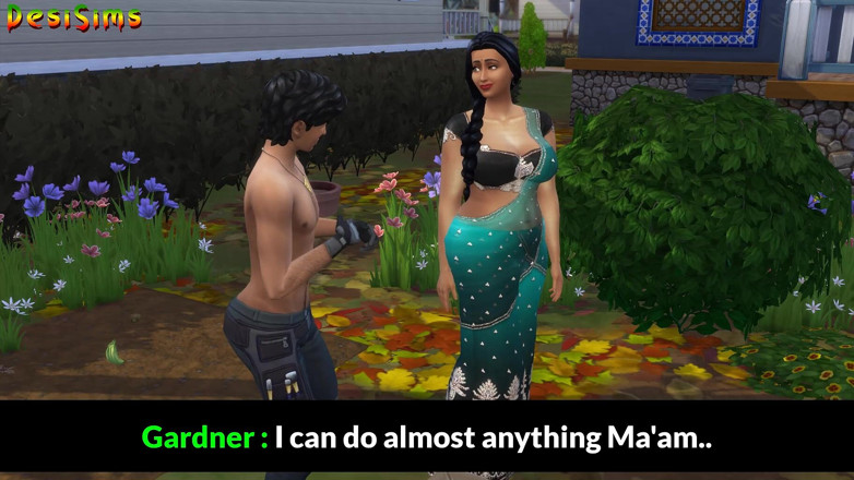Desi Sims: Mătușă desi căsătorită în sari, seducând acest tânăr grădinar indian