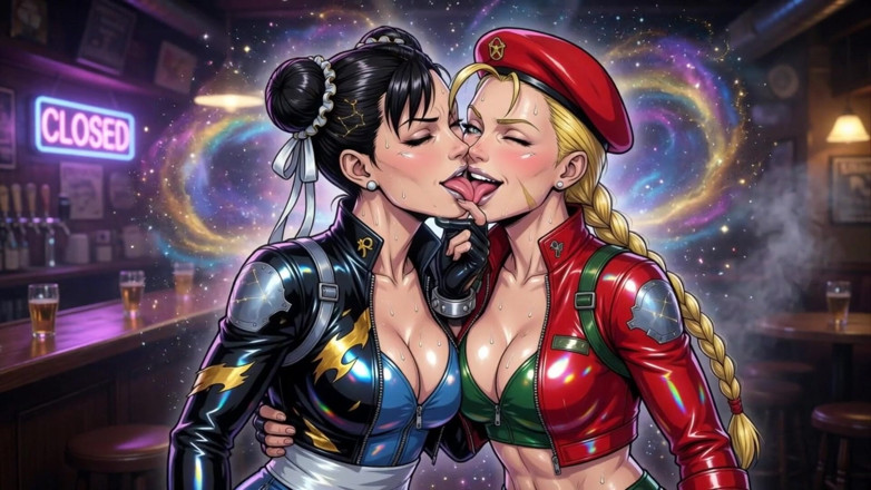 AI Porn: Cammy और chun li चुंबन ai