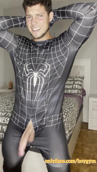 My Big Cock Dont Need Touch to Cum! Spiderman Cums