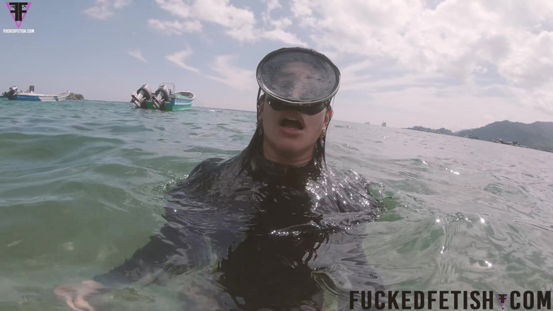 Fucked fetish: Карибское море получает богиня с игрой с дыханием в маске, дайвинг в стеклянном