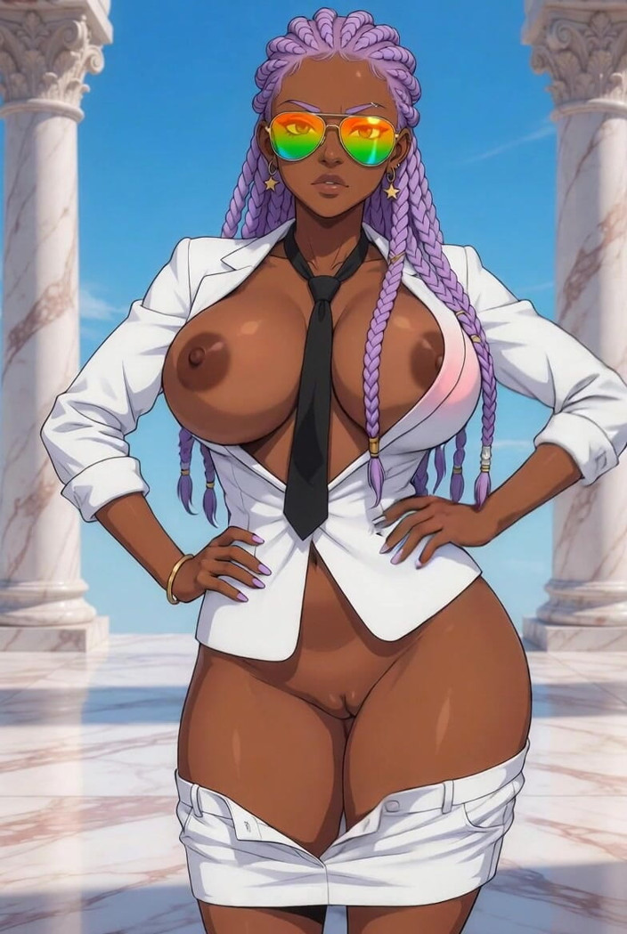 L6RD7BLU3 AI: Big Breast Executive Ebony Babe with a Tight Black Ass...