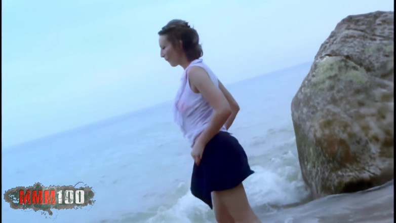MMM100: Ava: French Beauty Ava Blue Strips at the Beach