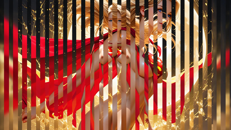 LustRender: Glownder: elf heroina golden mist descent glow - ai video
