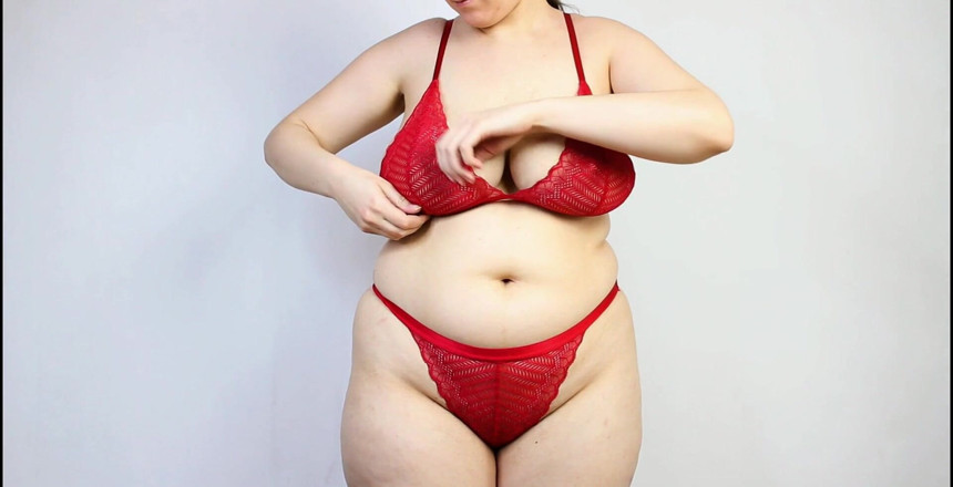 Lena Rose: Tom e Lingerie di pizzo rose rossa set taglia XL...