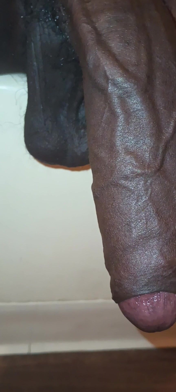 Chocolate Meat Stick: 大きな黒い未割りのチンコの指輪を撫でる