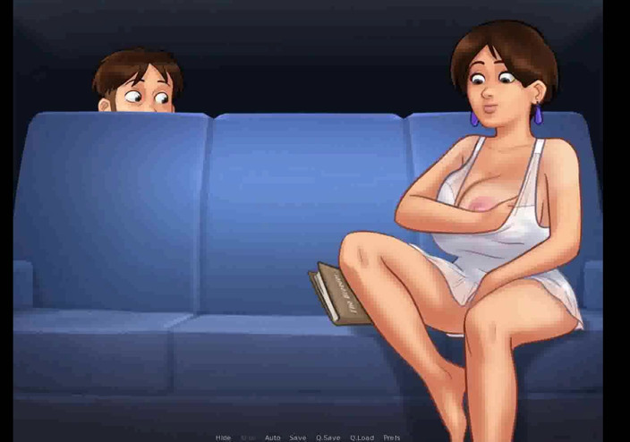 Dirty GamesXxX: Summertime saga: milf tesuda foi pega se masturbando no sofá...