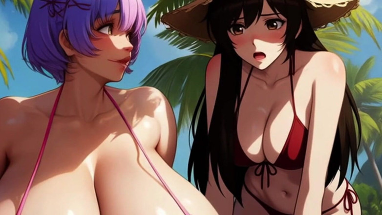 Spicy Toons: Máy bay bà già đồng tính cho con bú đi đến bãi biển
