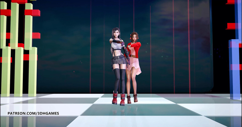 3D-Hentai Games: Berry Good - Меллоу Меллоу, Tifa Lockhart Aerith, сексуальный стриптиз, финальная фантазия 7 ремейк FF7
