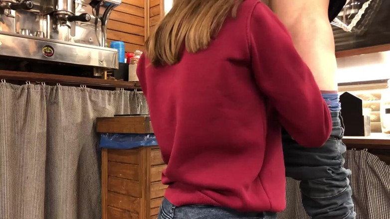 MaybeNatty: Young Girl Barista Made a Juicy Blowjob at Work in...