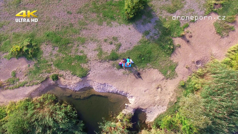 Peaches and Bananas: Teen on the Nudist Beach Filmed by Drone