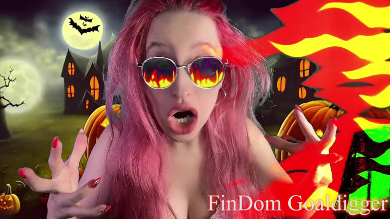 FinDom Goaldigger: Transformacja w Halloween usunięte kutas maminsynek