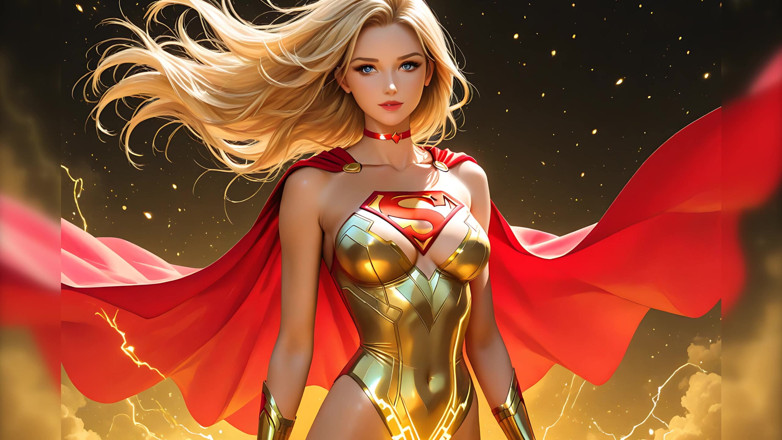 LustRender: Glownder: elf heroina golden mist descent glow - ai video