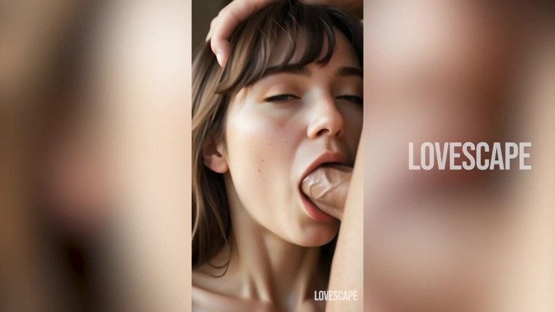 Lovescape: Malý čůrák mizí v hrdle Asiatky (ai Gen)