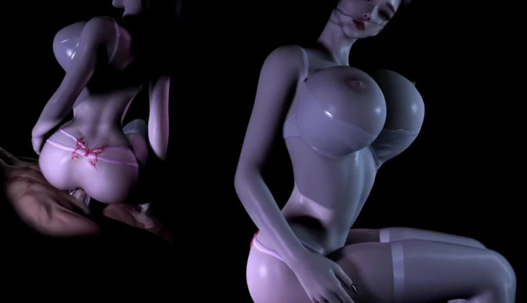 Anime strip club: 3d азіатська повія з величезними цицьками трясе її велику дупу