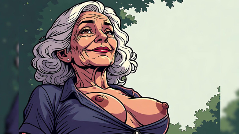 AI Porn: Topless cartoon-oma's