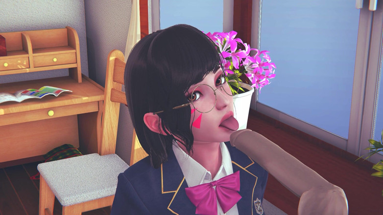 Waifu club 3D: DVA college flicka slickar din kuk med tungan och får...