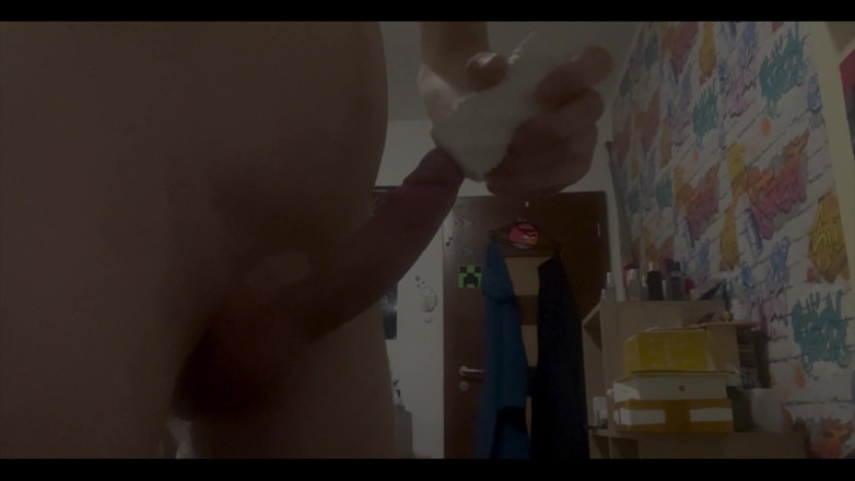 Johnny69227: Horny Twink Milking His Dick and Playing with 21cm Dildo- Ass...