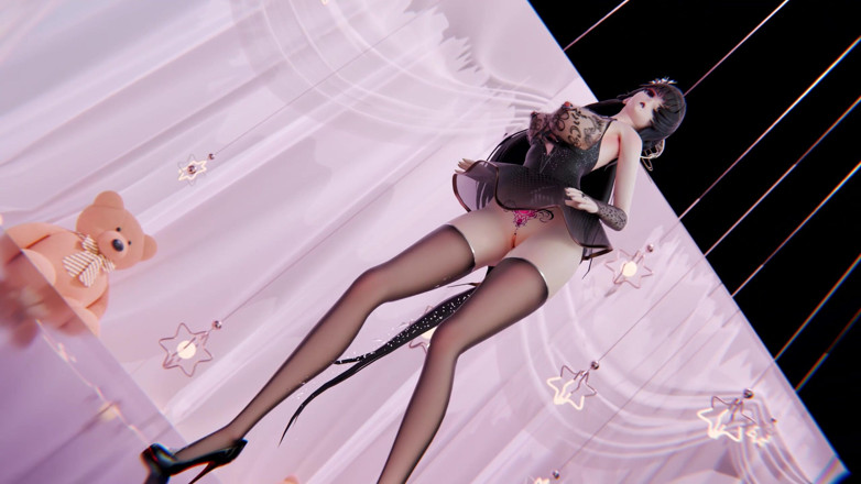 MikuMotion: [mmd] butik affedersiniz müstehcen satırlar; Striptiz; siyah ipek; Su spreyi