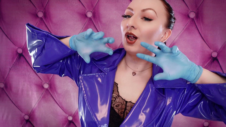 Arya Grander: Vidéo ASMR - sondage torride - gants bleus en nitrile, fétiche, vidéo...
