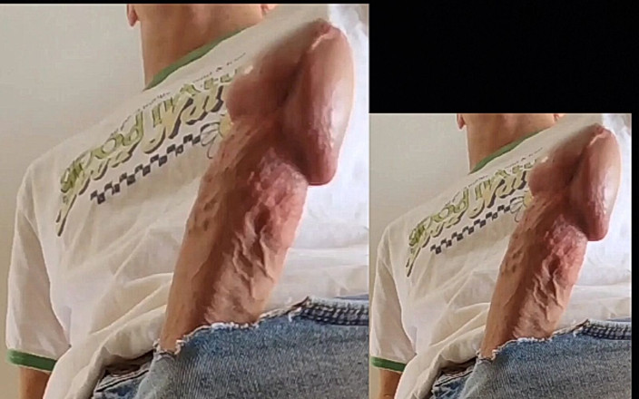 Biggyshots: Stor kuk hittar hål i jeans och skjuter enorma sprut
