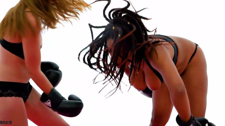 Defeated Sex Fight: Hotties with big black girl in aggressive sexy fight