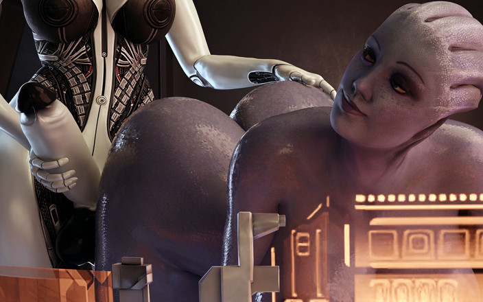 Futa Lord: Piroguh, une jolie fille sexy chevauche les seins parfaits de...