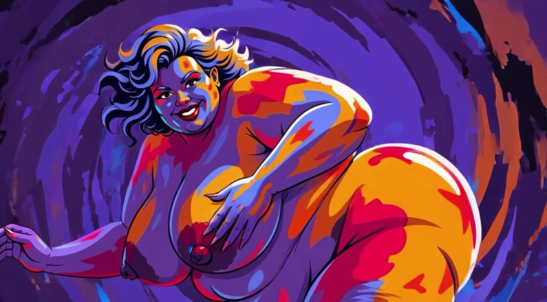 AI Porn: Ai bBW gorlock frau nackt tanzen