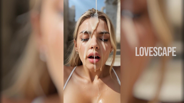 Lovescape: ブロンドが公の場でビッグディックに犯される(ai Gen)