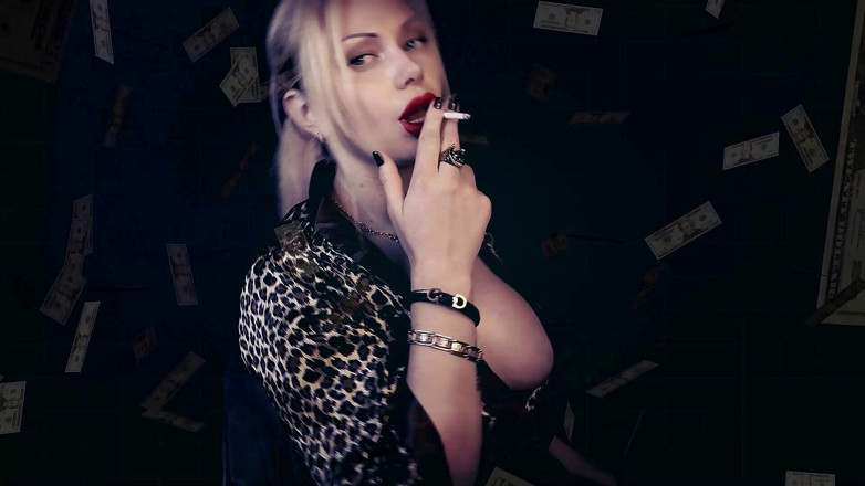Goddess Misha Goldy: Smoking mesmerize and wallet draining
