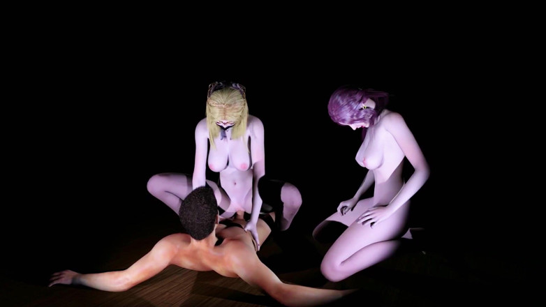 Soiyu Hentai: Duas gostosas cavalgam o jovem - animação 3D v527