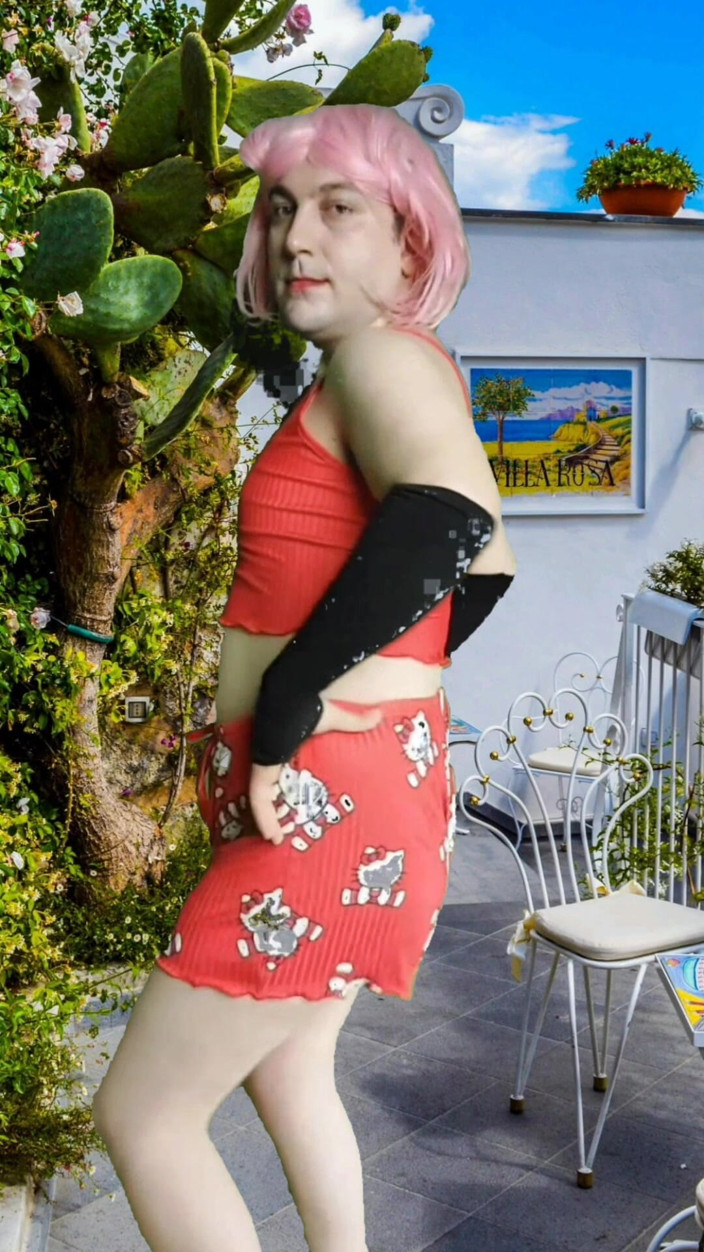 Kitty_Cross: 2 blondýnka v pyžamu poskakující zadek Sexy děvka Shemale Crossdresser