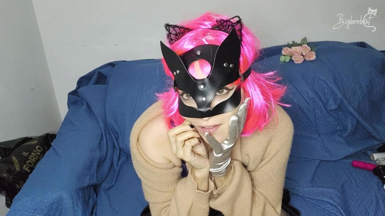 BigBoobCat: Amcık Maskemle Kendimi Azdırdıkça Büyük Doğal Göğüslerim Zıplıyor
