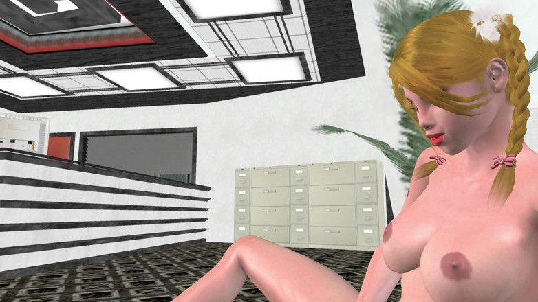 RenderLust: Concombre en solo au bureau : une fille de dessin animé...
