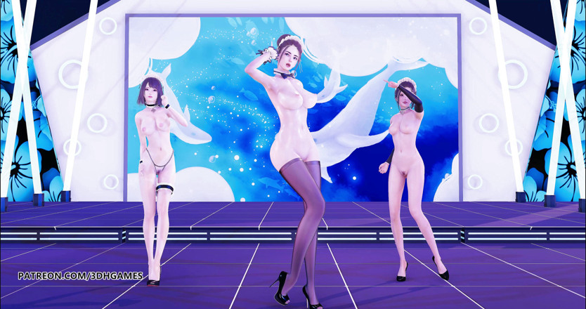 3D-Hentai Games: Бурхлива сексуальна покоївка оголена танцює 4k