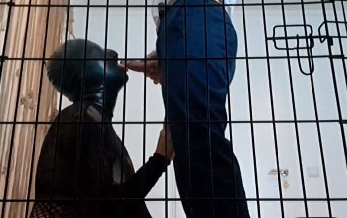 Lucy Dee: POV from the Cage – Sissy Slave Watches Mistress Sucks Master's...