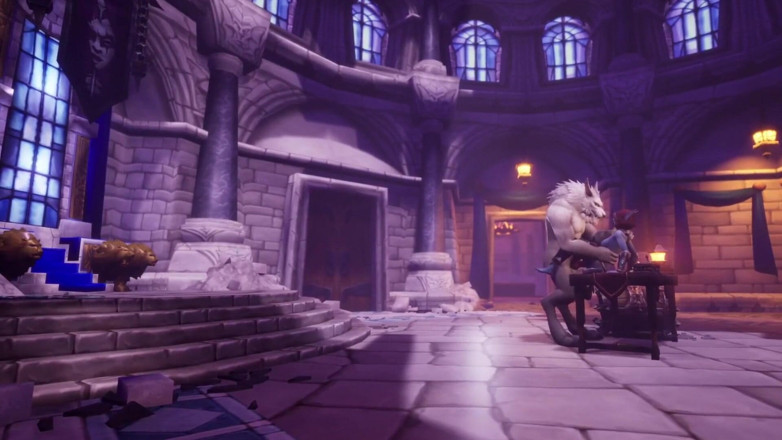 Wraith ward: 식탁에서 나이트 엘프와 섹스하는 늑대인간