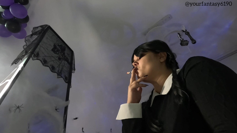 Your fantasy studio: Getrouwde dag een sigaret close-up roken