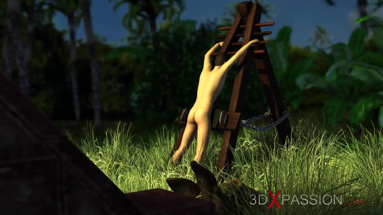 3dxpassion-transgender: Amazones. Een sexy blondine heeft anale seks met een 3d heet...